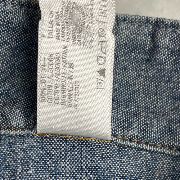 American Apparel Shirt Men S Blue Long Sleeve Chambray Workwear Custom USA Made - Picture 7 of 7